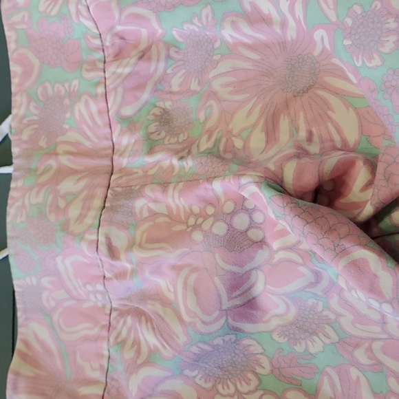 TIBI, women's size 4, lace-up pants. Pink floral print. Hippy style - Picture 5 of 8